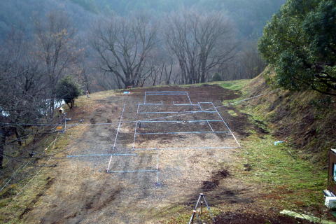 建物位置確認　地縄張り